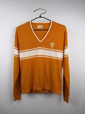Vintage 1970’s College Wear By Gepner Tennessee Vols V-Neck Sweater Large 22x24